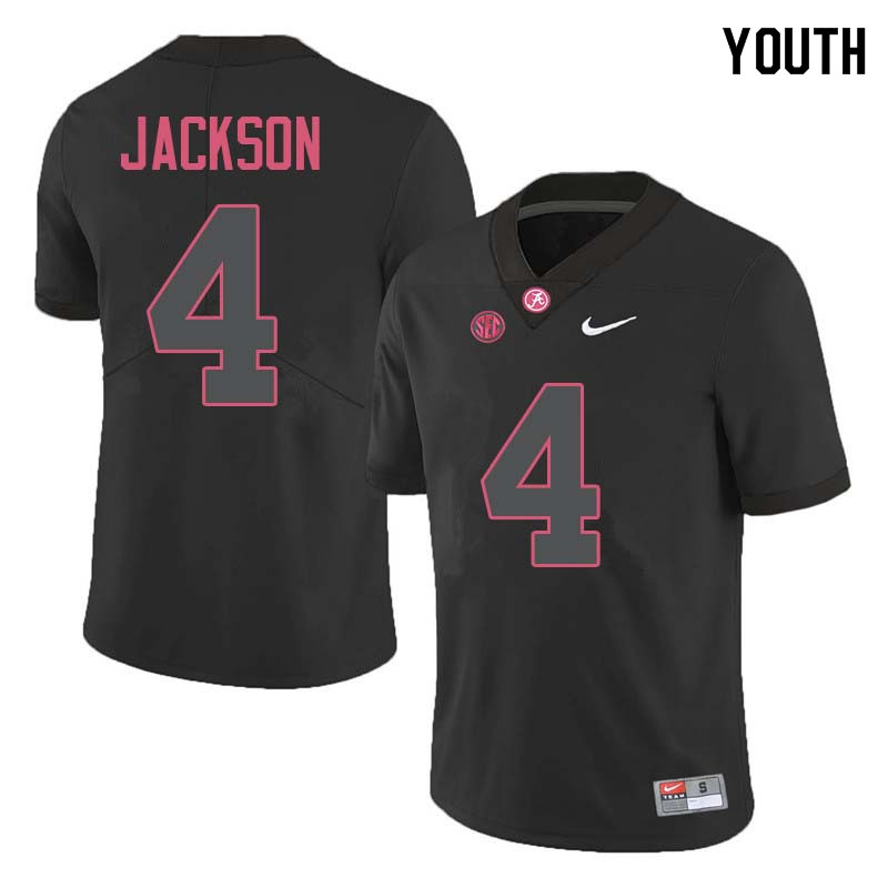 Youth #4 Eddie Jackson Alabama Crimson Tide College Football Jerseys Sale-Black